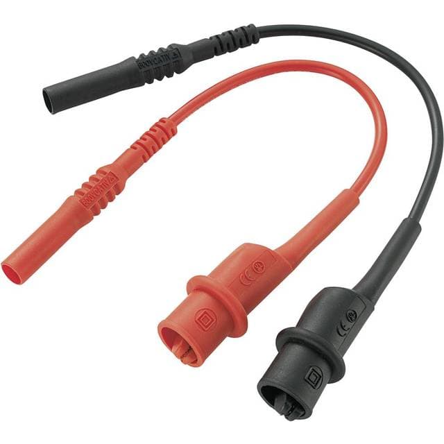 Voltcraft MS-10-BK Sikkerhedsprøveledning Sæt 4 mm Krokodillenæb 10.00 cm Sort Rød 1 stk