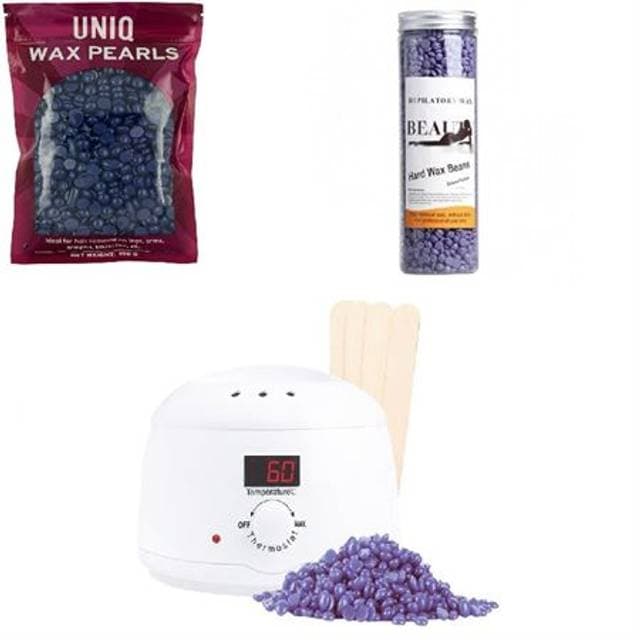 Uniq Wax Pearls Lavender 500 Gram Mega Pack Hårfjerning Komplet Sæt