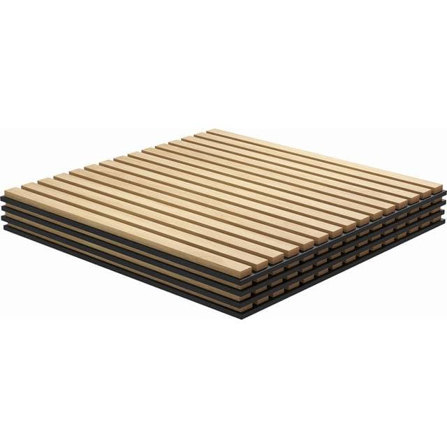 Homcom Akustikpanel Lydabsorption Gør-Det-Selv Lamelvæg MDF Polyester Eg