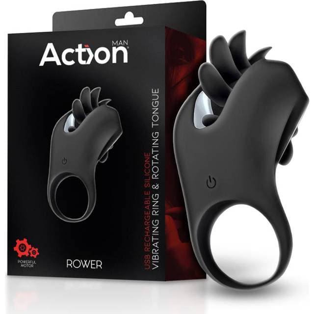 Action Rower Vibrating Ring With Rotating Tongue
