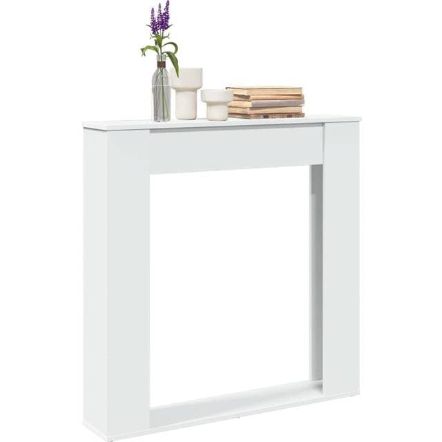 vidaXL Forsats Til Pejs 100x20x100 Cm Konstrueret Træ Hvid