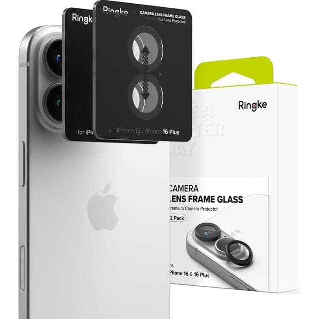 Ringke Camera Lens Frame Glass 2-pack iPhone 16 Plus Black