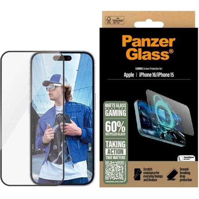 PanzerGlass Gamer Skærmbeskyttelse iPhone 15/16