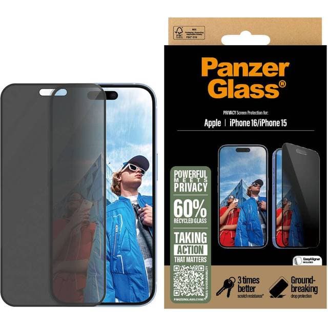 PanzerGlass PanzerGlass Privacy Skærmbeskyttelse iPhone ''24 6.1 15 Ultra-Wide Fit