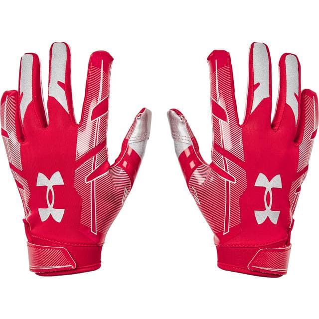 Under Armour Youth F8 Football Gloves 600 Metallic Silver