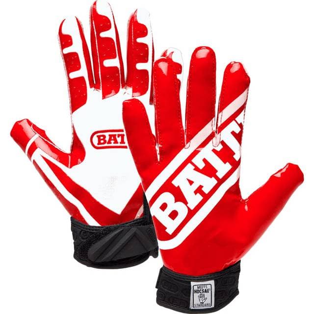 Battle Sports Ultra-Stick Wide Receiver Football Gloves 2X-Large Red/White