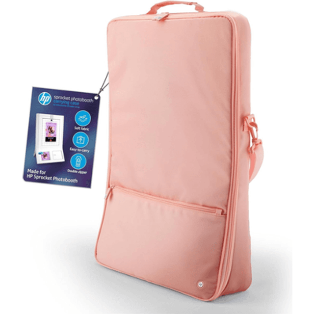 HP Sprocket Photobooth Carrying Case Padded with Removable Shoulder Strap and Front Zipper Pocket Pink
