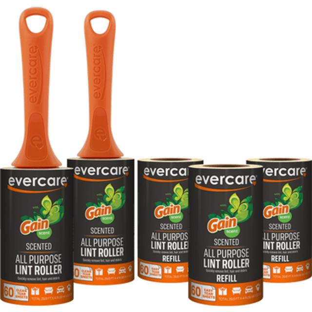 Evercare Gain Scented All-Purpose Lint Roller Value Pack Multicolor