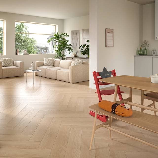 Egger Laminatgulv NatureSense Herringbone Sand Baronia Oak 8x168x840 mm