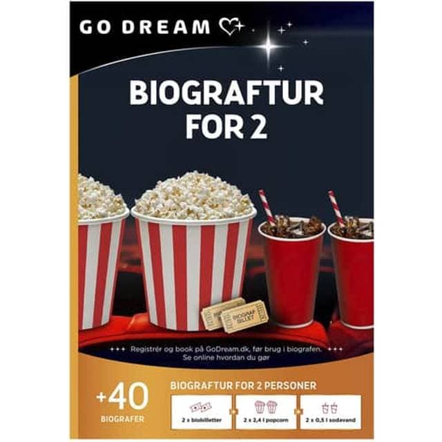 Go Dream Gavekort Biograftur For 2 Personer +40 Biografer