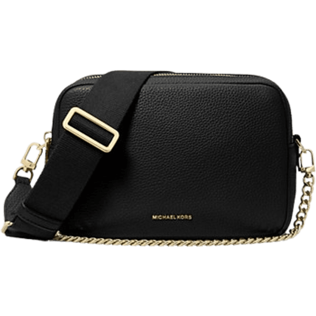 Michael Kors Bryant Medium Pebbled Leather Camera Crossbody Taske - Sort