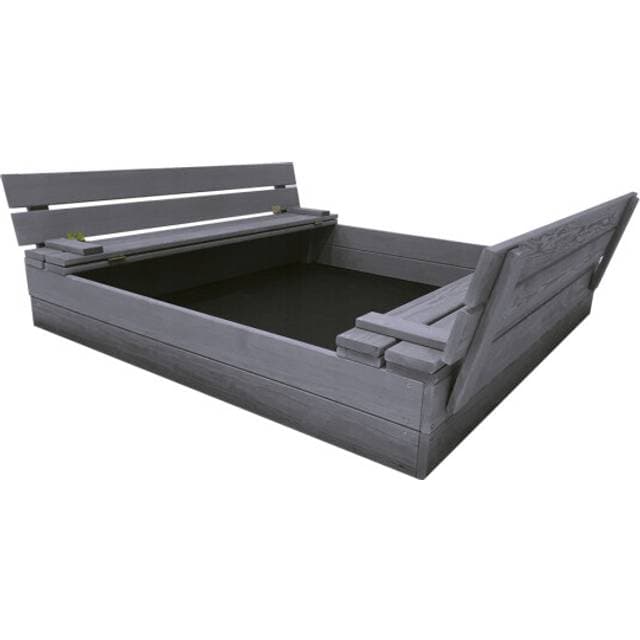 Nordic Play Active Sandkasse 120 x 120 cm Med Vippelåg Og Bænk