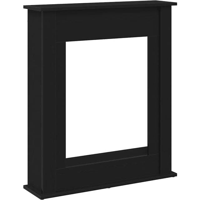 vidaXL Forsats Til Pejs 75x20x87 5cm Konstrueret Træ Sort