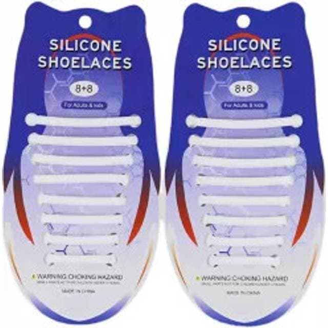 INF Silikon-Schnürsenkel ohne Binden Weiß