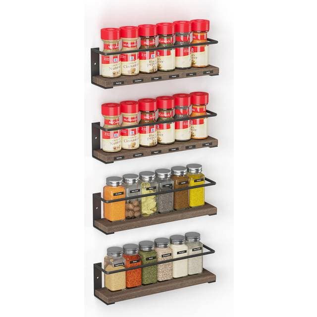 SpaceAid Spice Rack Organizer 4 Pack with 415 Spice Labels