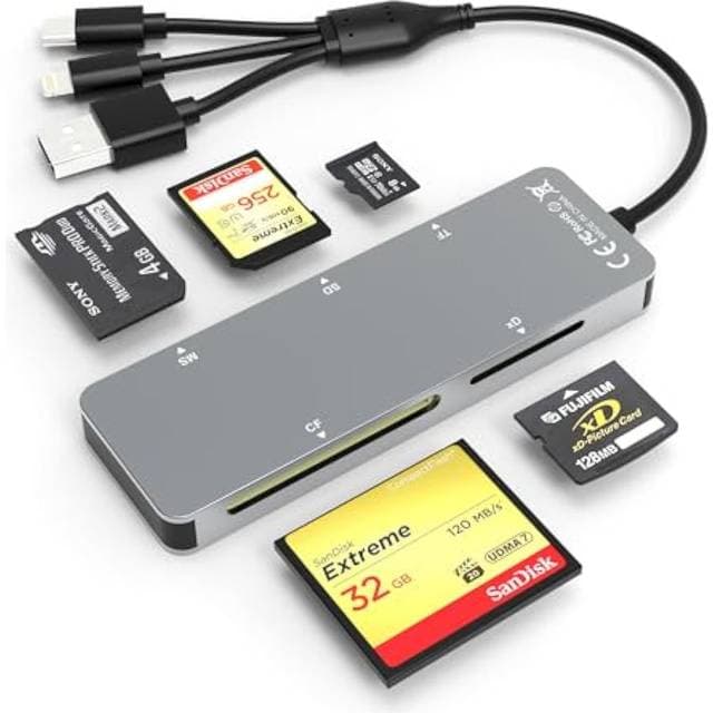 Nordic USB-A USB-C Lightning Kortlæser 5-Slot