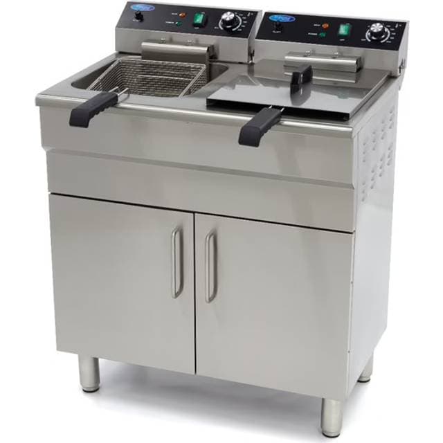 Maxima Frituregryde 2 x 16L 2 Kurve Med Aftapningshane Og Stativ