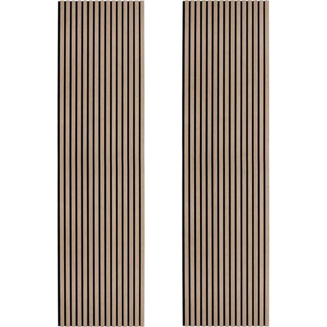 MonsterShop Acoustic Slat Wall Panels x 2 Light Walnut
