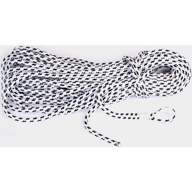 Poly Ropes Ankertov Med Rustfri Kovs Flexline Ø12 mm 35 meter Sort Hvid