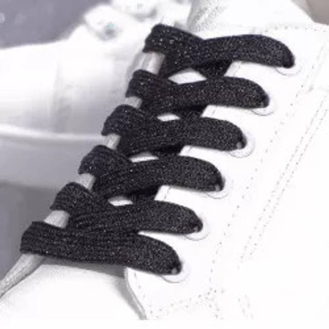 INF Glänzende Schnürsenkel 140 cm 1 Paar Schwarz