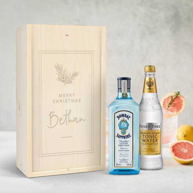 Your surprise Gin Tonic Gavesæt Bobby's Gin Indgraveret Æske 40%