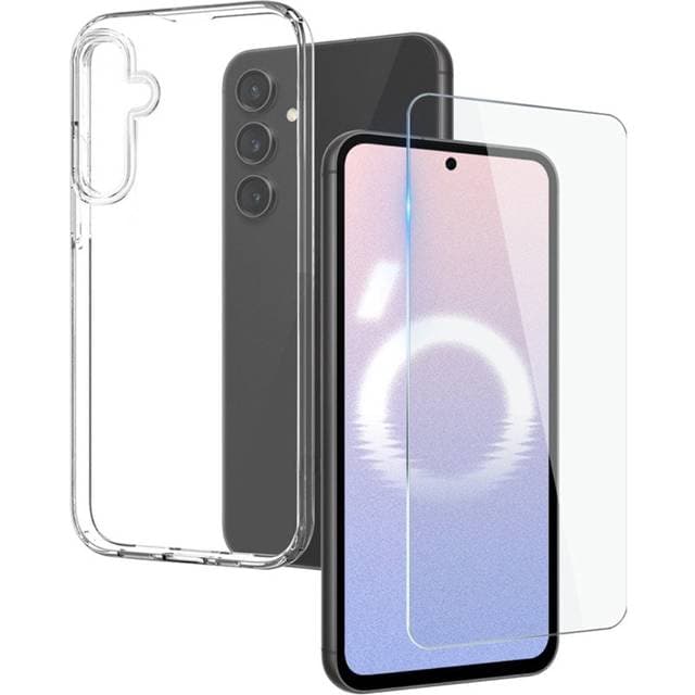 INCOVER Samsung Galaxy S24 FE 2-i-1 Hærdet Glas Skærmbeskyttelse og Fleksibelt Plast Cover