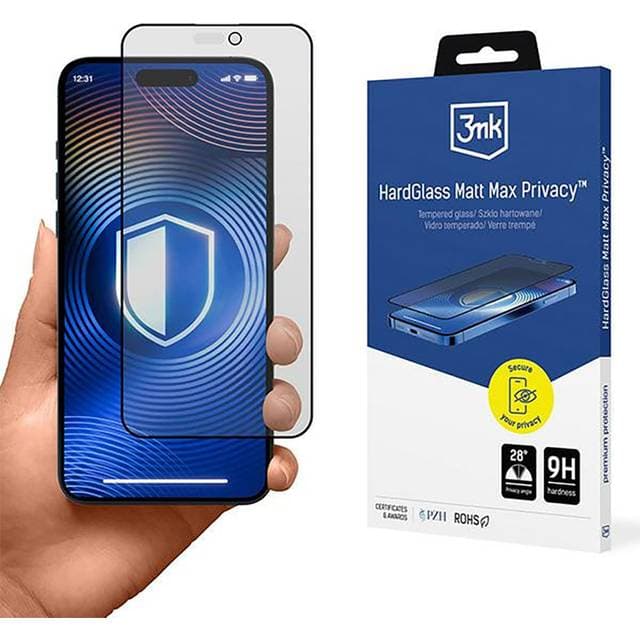 3mk HardGlass Matt Max Privacy iPhone 15 Plus/16 Plus