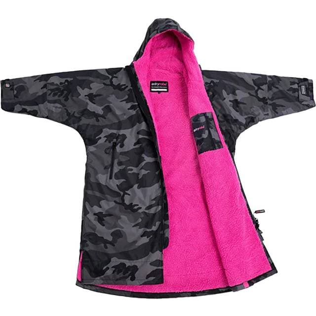 Dryrobe Advance Long Sleeve Change Robe V3 Black Camo Pink