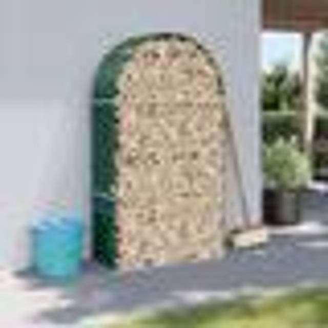 vidaXL Brændestativ 120x45x210 cm Galvaniseret Stål Grøn