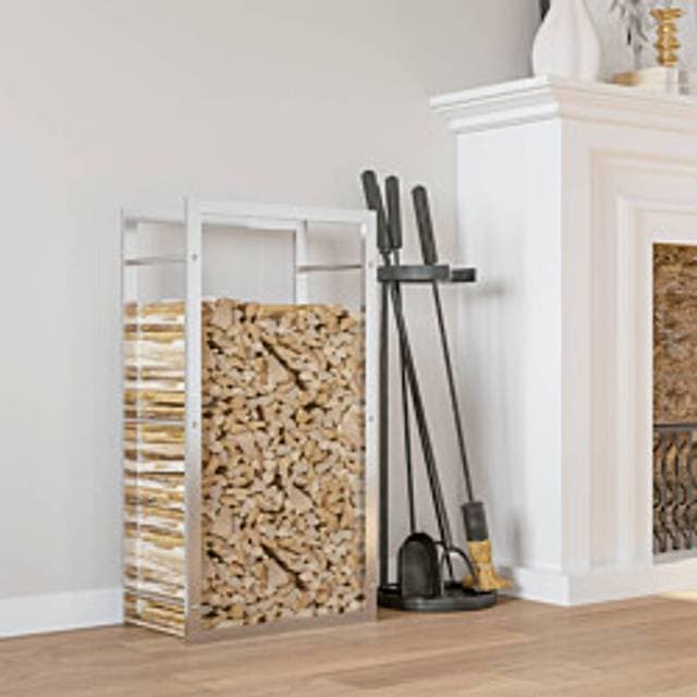 vidaXL Brændestativ 50 x 28 x 94 cm Rustfrit Stål