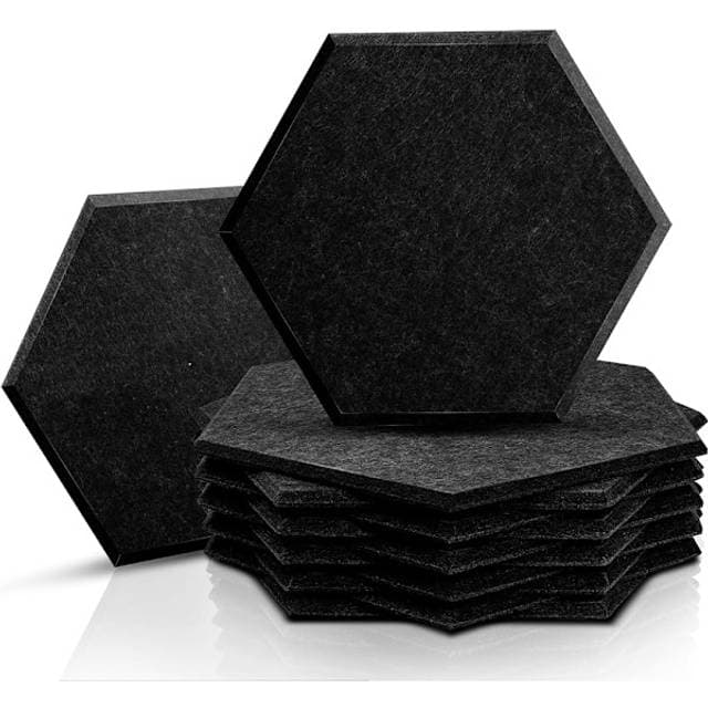 Lydabsorberende Sekskantede Paneler Af Polyester 12-pak