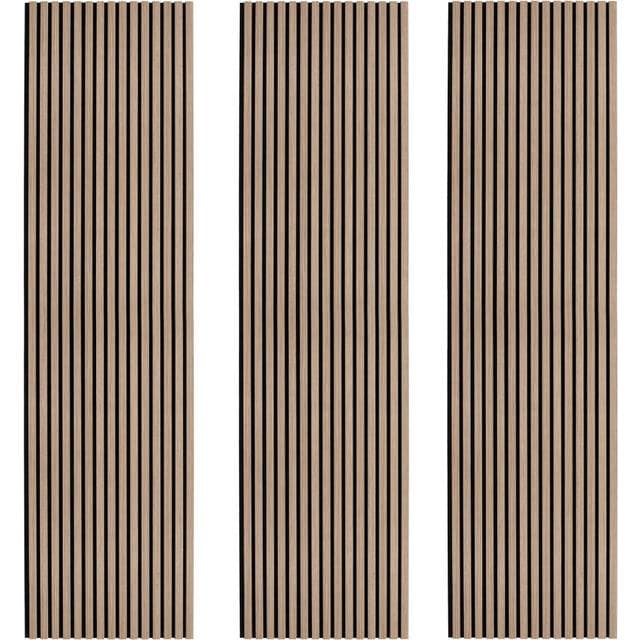 MonsterShop Acoustic Slat Wall Panels x 3 Light Walnut