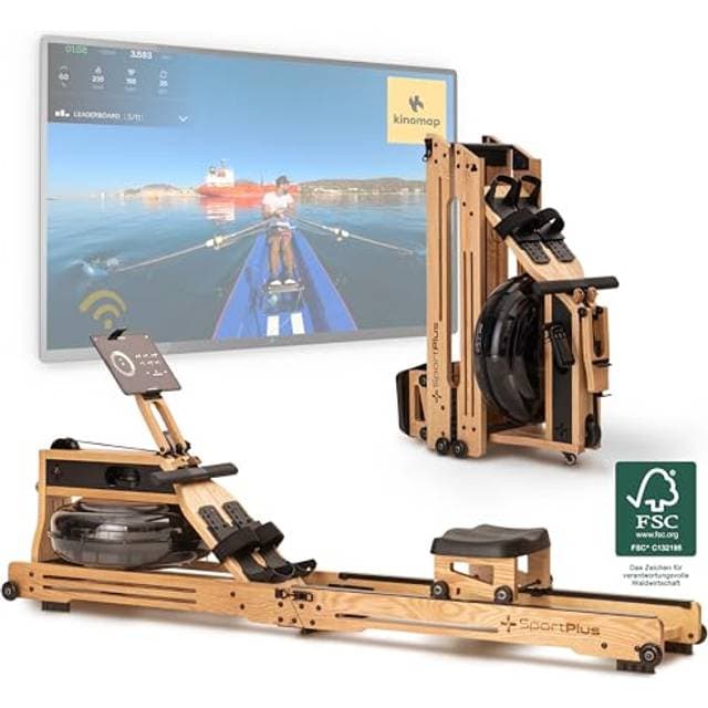 Sportplus Rudergerät Holz Massive Eiche 150 kg SP-WR-1900