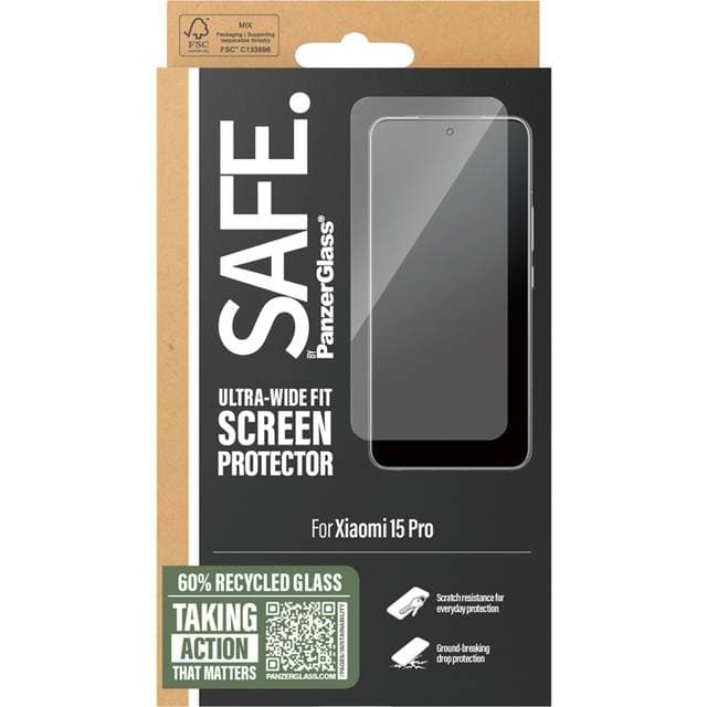 SAFE. by PanzerGlass Xiaomi 15 Pro Ultra-Wide Fit Beskyttelsesglas Gennemsigtig