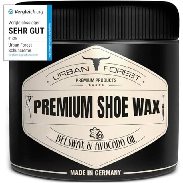 Urban Forest Schuhcreme Schuhwachs Farblos Mit Bienenwachs Avocado-Öl 250ml Profi Schuhpflege