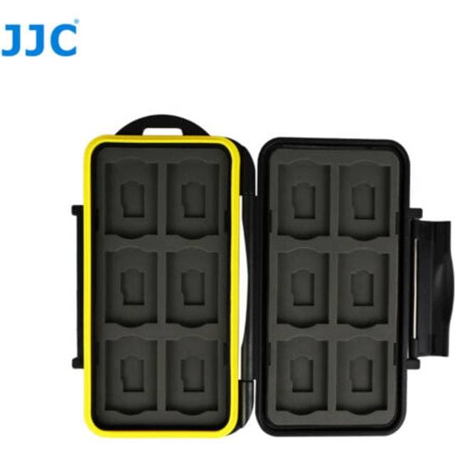 JJC MC-SDMSD24 Water-Resistant Holder Storage Memory Card Case for 12 SD Cards 12 Micro SD Cards