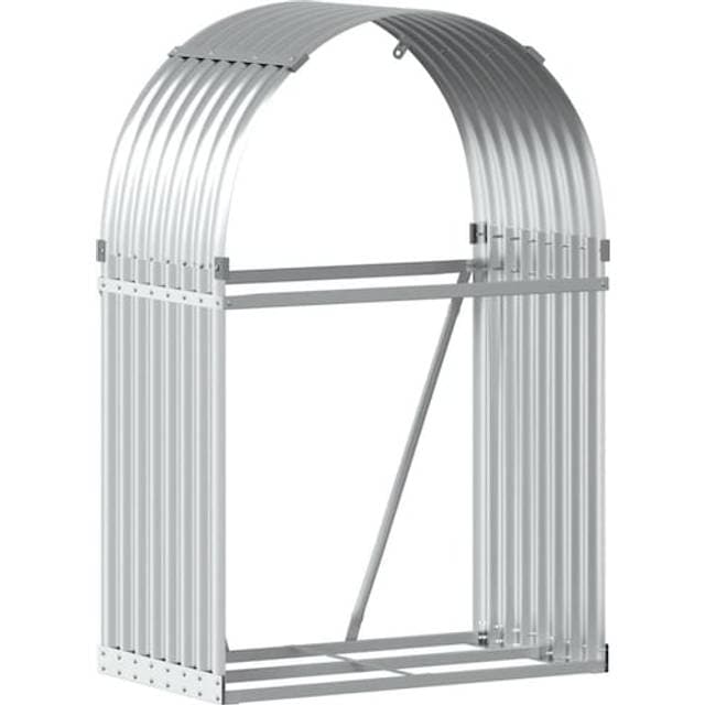 vidaXL Brændestativ 80 x 45 x 120 cm Galvaniseret Stål Sølvfarvet