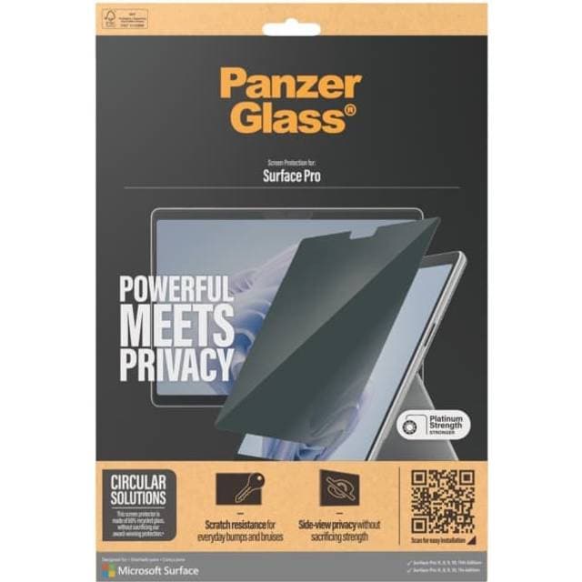 PanzerGlass Skærmbeskytter For Tablet Ultrabred Pasform Med Fortrolighedsfilter For Microsoft Surface Pro 10