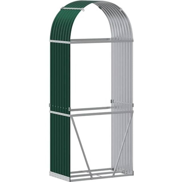 vidaXL Brændestativ 80x45x190 cm Galvaniseret Stål Grøn