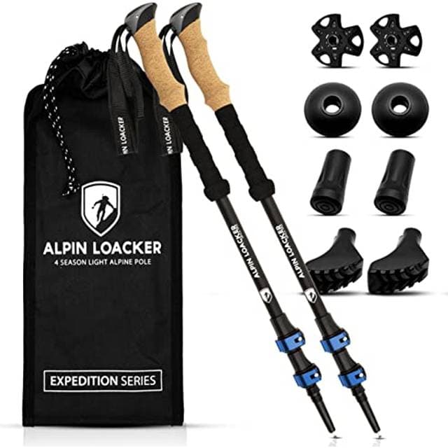 Alpin Loacker Teleskop Wanderstöcke Aluminium mit Korkgriff