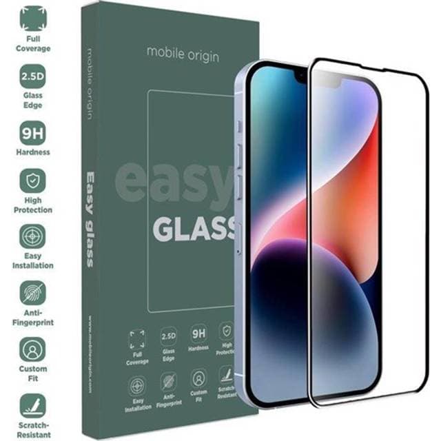Mobile Origin EasyGlass Skærmbeskyttelsesglas Gennemsigtig Sort Kant