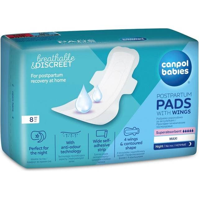 Canpol babies Postpartum Pads With Wings Fødselsbind 8 Stk