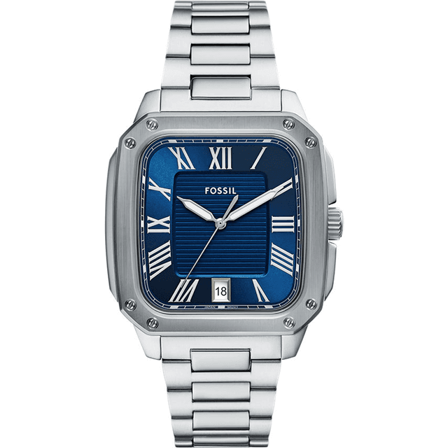 Fossil Crosby Silver and Blue Men's Watch FS6121