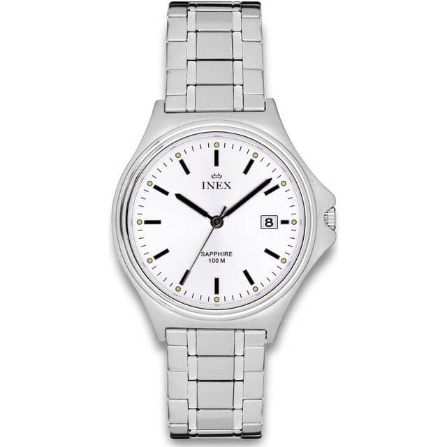 INEX Mens 39.5mm A76227-1S4I Sølvfarvet Kvarts Herreur