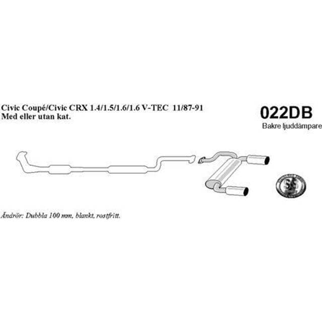 Simonsen Bagpotte Honda Civic 1,4/1,5/1,6 87-91