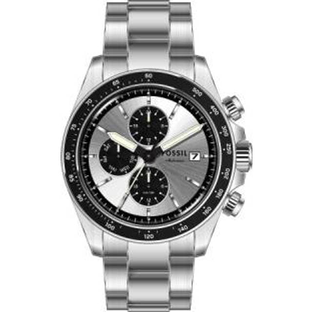 Fossil Autocross Stål Med Lænke Sølvfarvet Kvarts Herreur