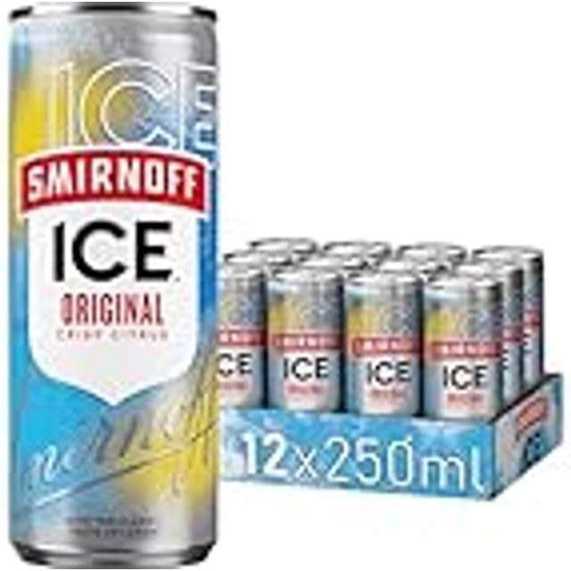 Smirnoff Ice Premium Vodka Erfrischendes Zitronen-Mixgetränk 12 Dosen x 250 ml