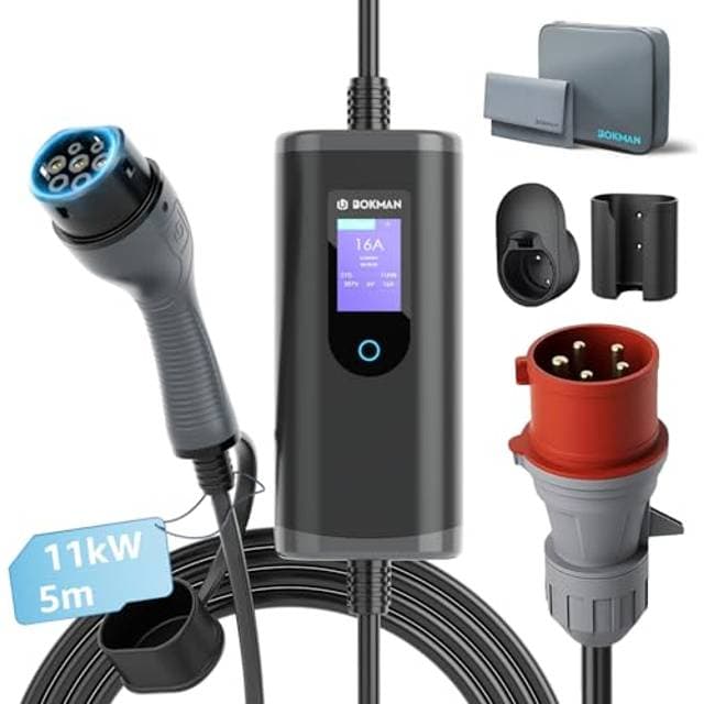 Bokman Typ 2 Ladekabel mit CEE Stecker 5 Meter 6-16A 11kW