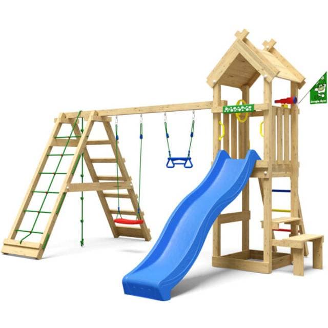 Jungle Gym Play Tower Totem w/2-Climb Module 200 Blue Slide