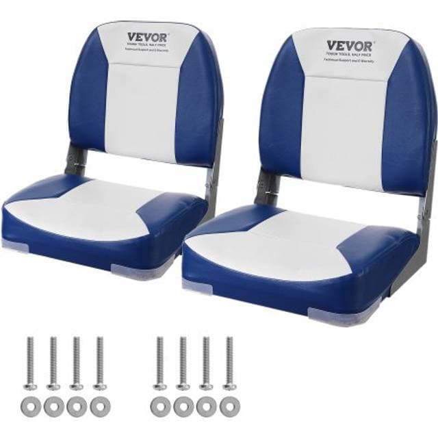 VEVOR Bådsæde Lav Ryg Nedfældelig Fiskebådstol 2 Stk
